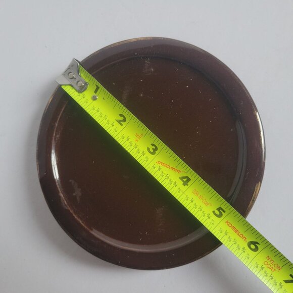 Vintage Brown Ceramic Teapot With Lid & Saucer Hand-Painted Floral & Butterfly D - Picture 9 of 11